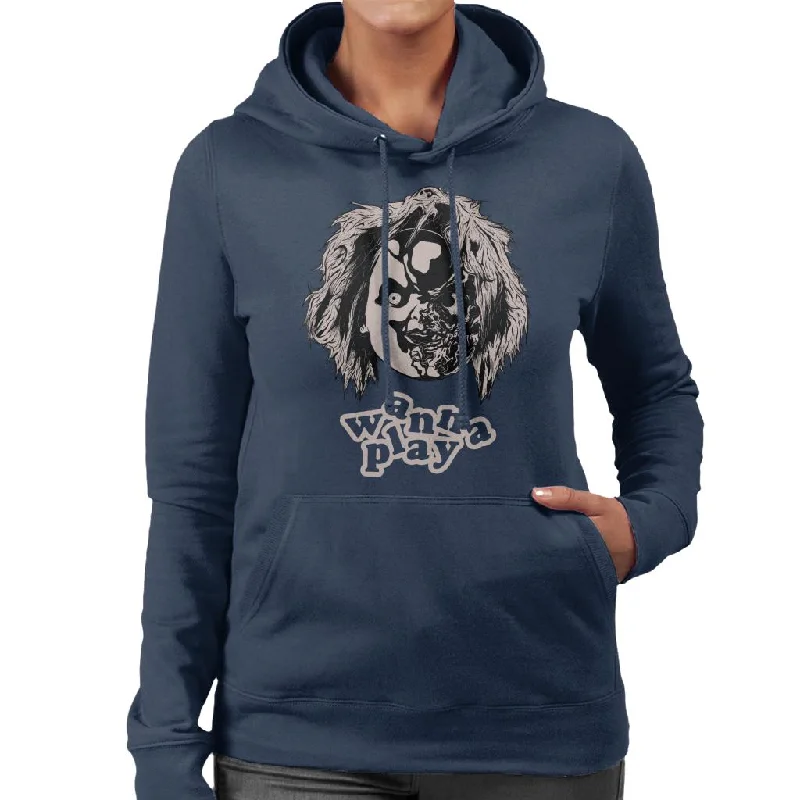 warm hooded jacketChucky Half Face Wanna Play Women's Hooded Sweatshirt