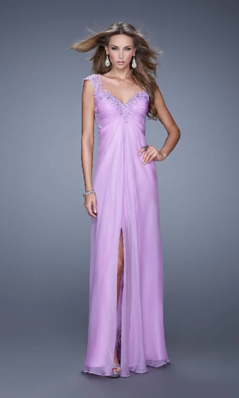 chic slip dressLong La Femme Gown 20694