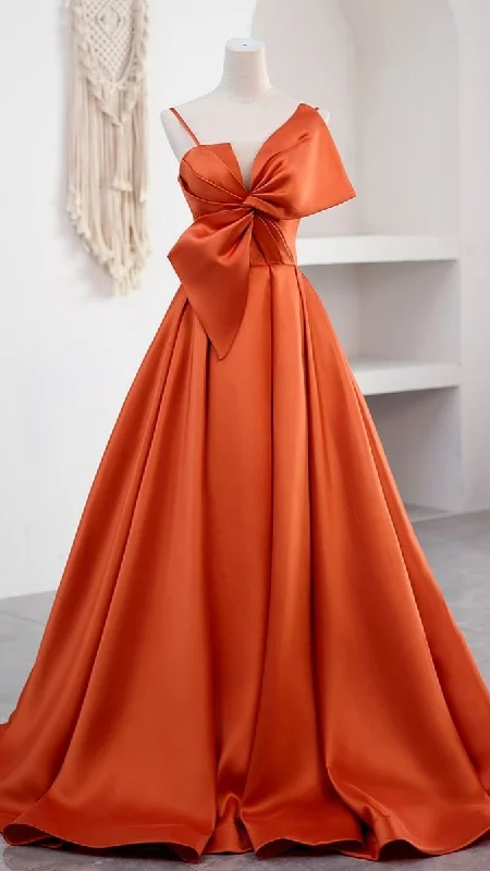 casual knit dressA-line Orange Spaghetti Straps Prom Dress,Y2402