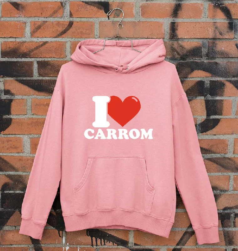 soft sports hoodieI Love Carrom Unisex Hoodie for Men/Women