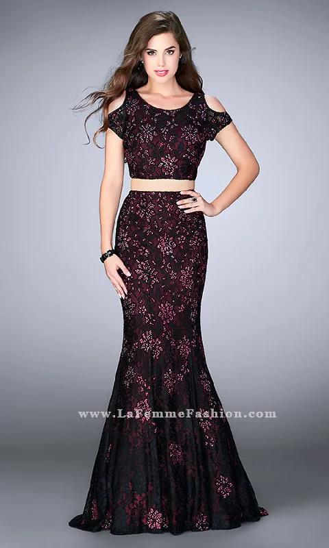 casual shift dressTwo-Piece La Femme Lace Dress