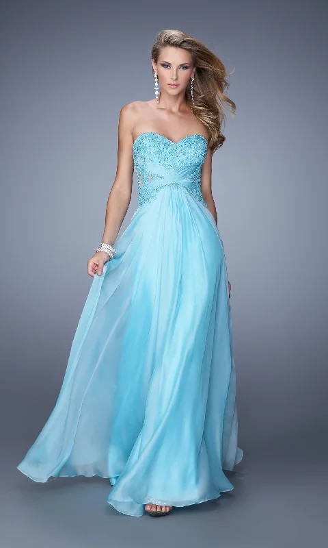 v-neck dressLong La Femme Gown 20762