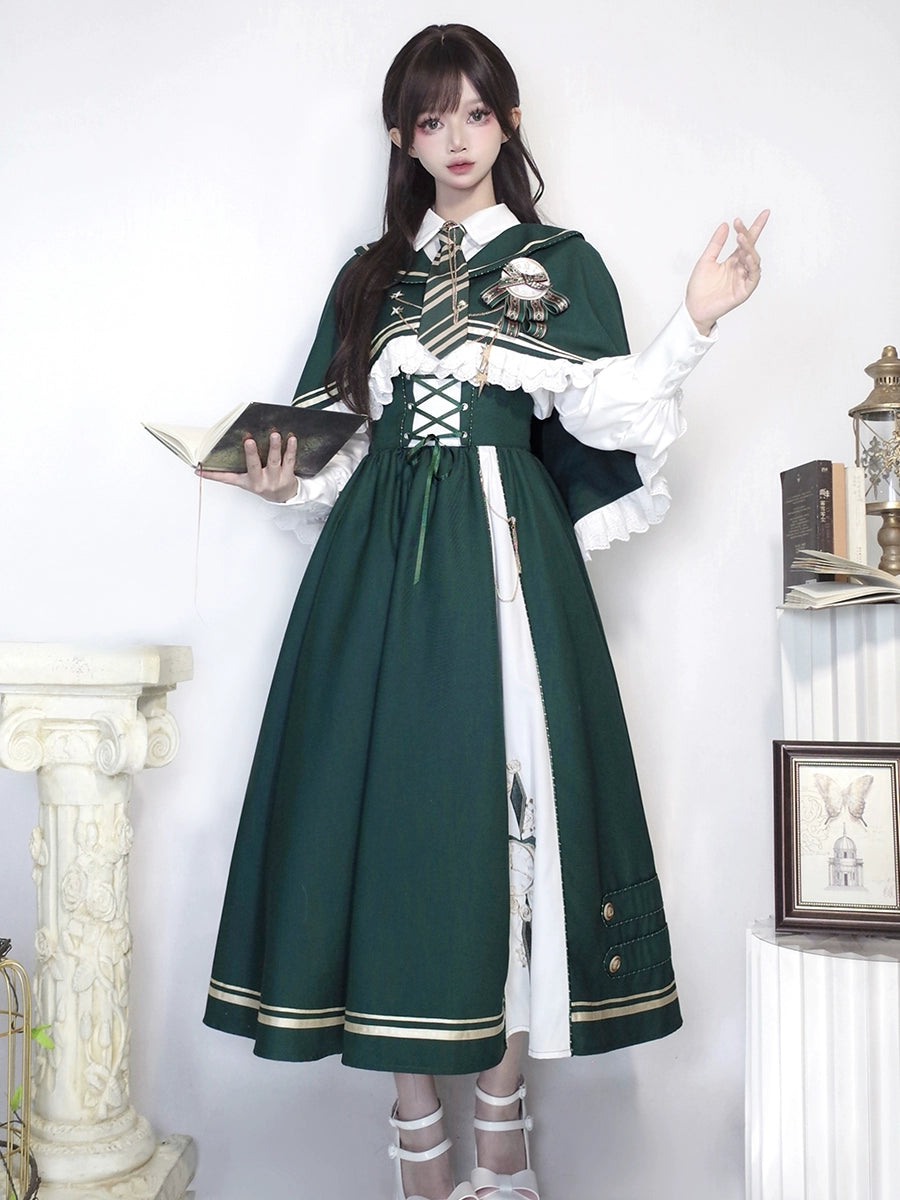 bodycon dressLetters from Unknown Star~Time Traveler~Winter Lolita Strap Skirt Long Sleeve Shirt