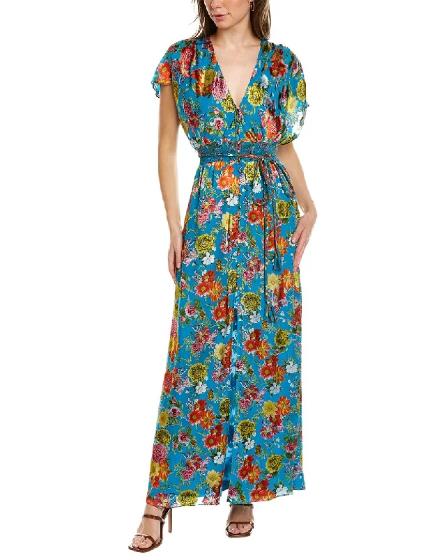 floral wrap dressalice + olivia Davida Silk-Blend Maxi Dress