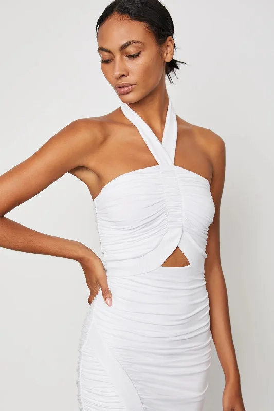 off-shoulder dressMaive Halter Dress in White