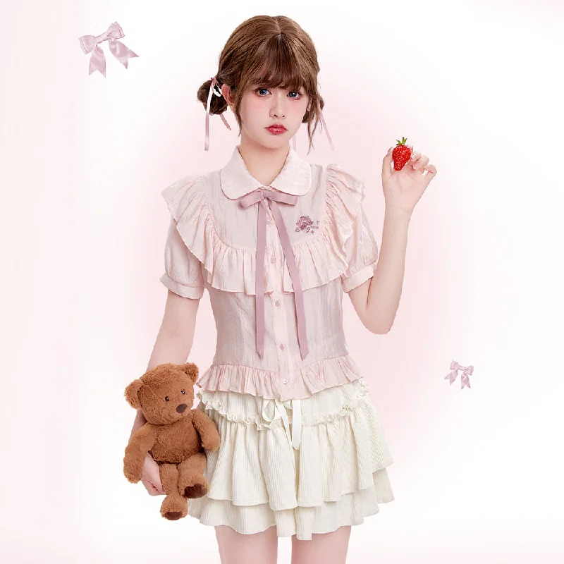 layered dressTan Tuan~Sweet Lolita Short Sleeve Shirt Suit Multicolors