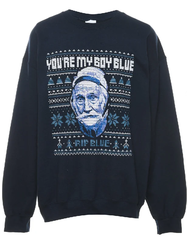 long-sleeve winter jacketYou're My Blue Boy Design Blue Christmas Sweatshirt - L