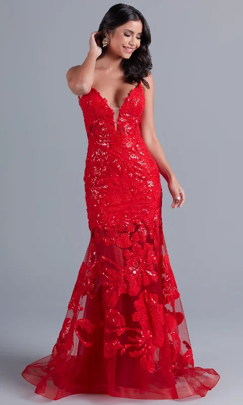 boho dressLong Red Lace Mermaid Prom Dress with Open Back