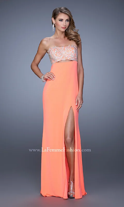 cocktail party dressBackless Long Strapless Prom Dress by La Femme