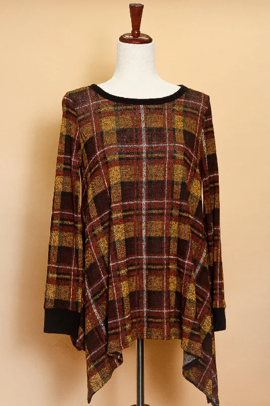 slim fit coatDraping Plaid Sweater