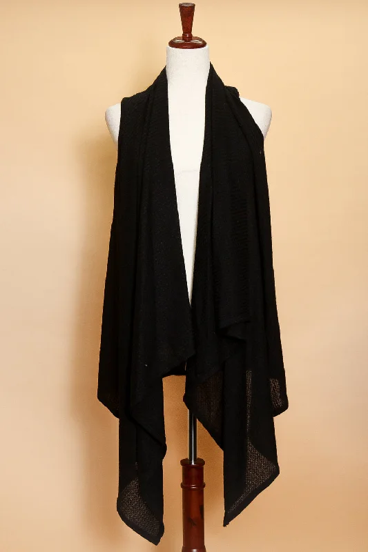 outdoor coatBlack Draping Sweater