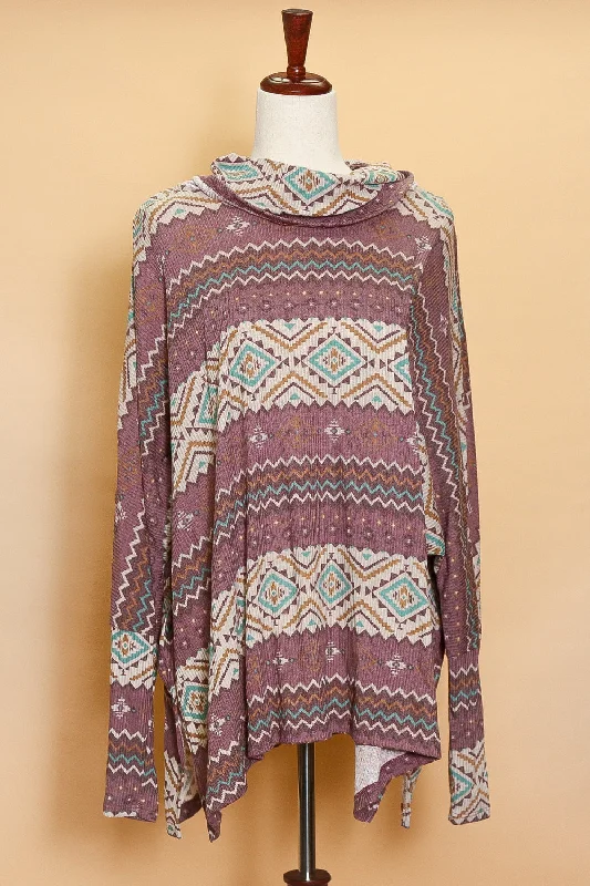 winter coatPlus Tribal Cowl Neck Ribbed Sweater (4pc)