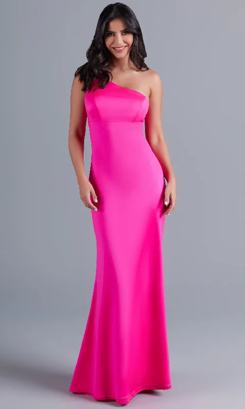 structured dressLong Shimmer One-Shoulder Prom Dress