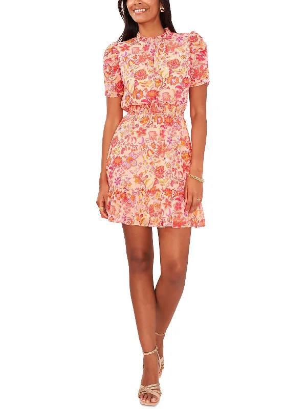 playful dressWomens Mini Floral Fit & Flare Dress